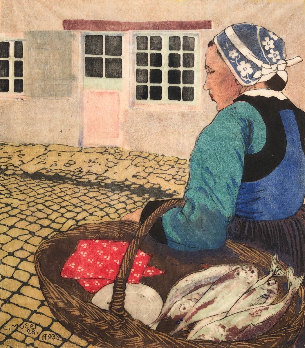 Penn Sardin Back From Market By Carl Moser - Brittany