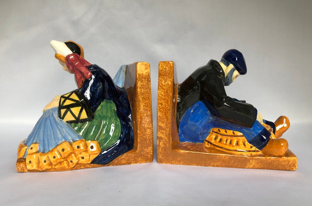 Bookends Of A Couple Of Fishermen By Yvonne Jean-haffen - Brittany-photo-2