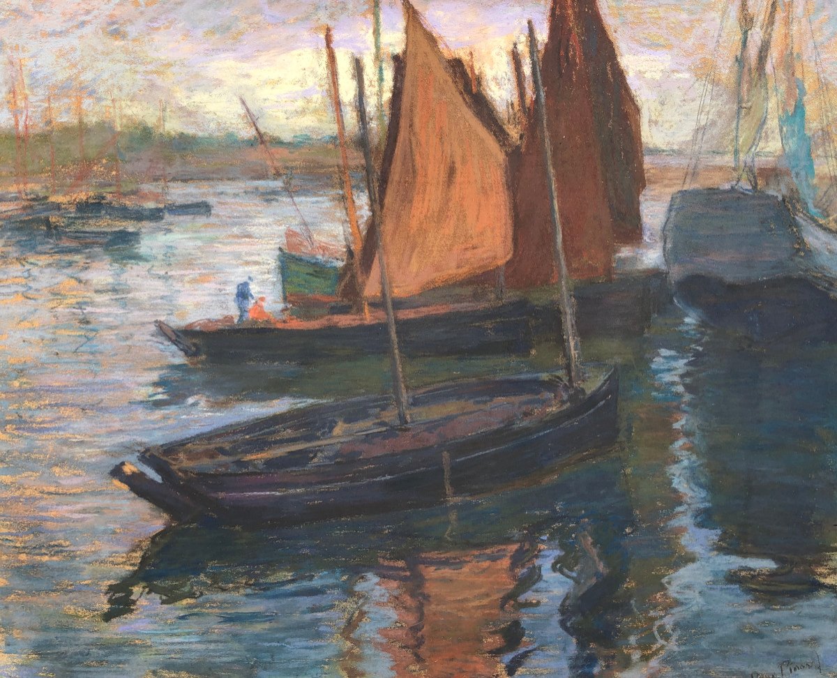 Sardine Rowboats At Anchor By René Pinard - Brittany