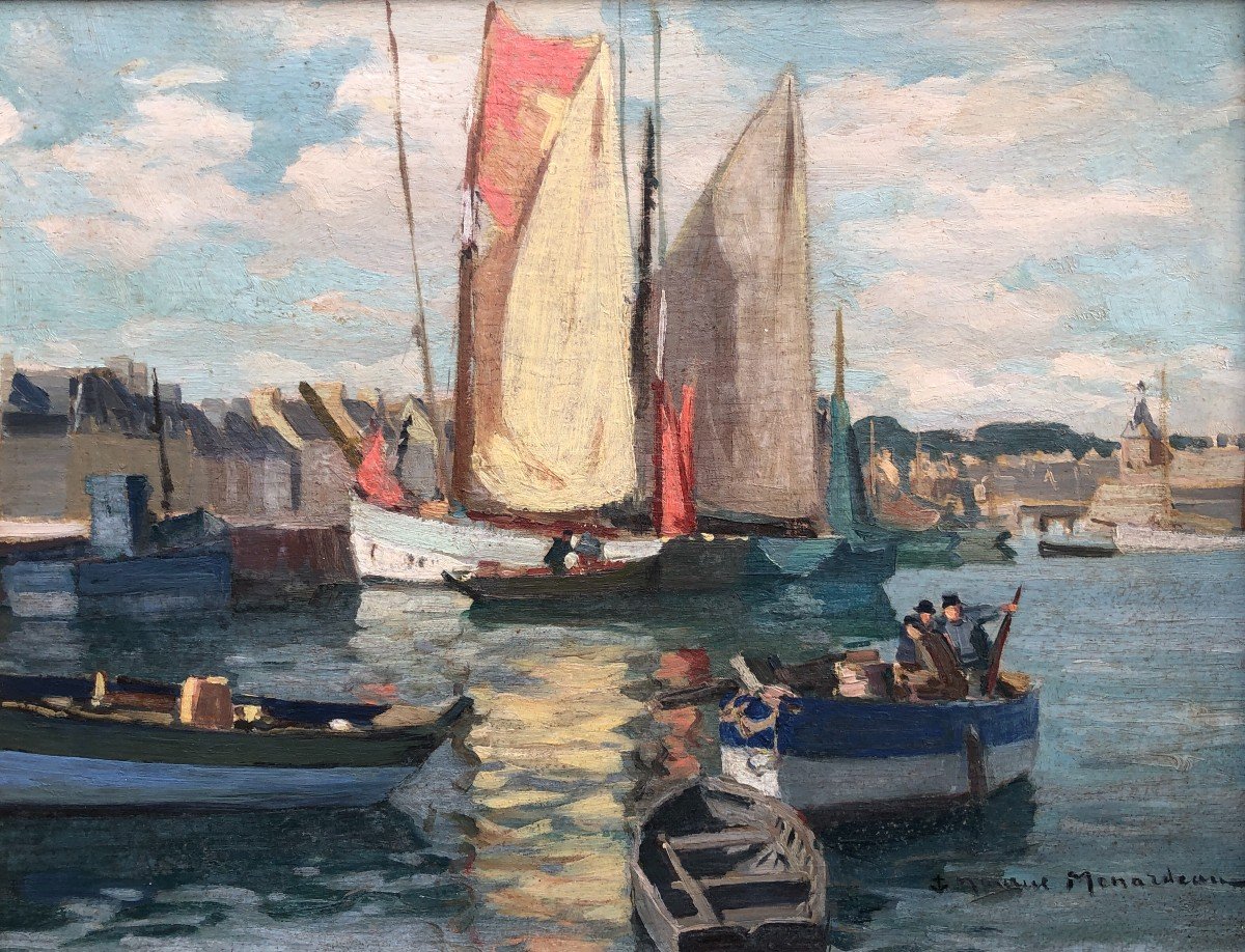 Boats At The Quay In Concarneau By Maurice Ménardeau, Brittany