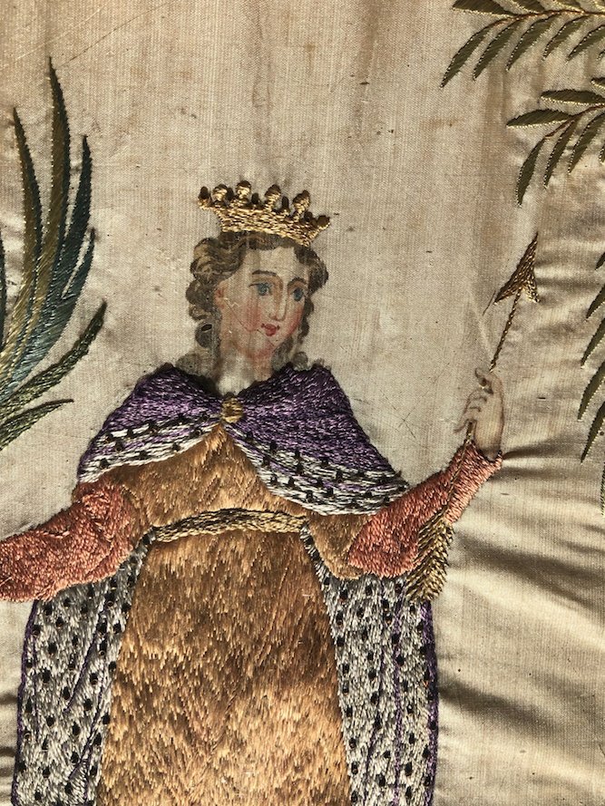 Silk Embroidery Work In Honor Of Saint Ursula, Brittany-photo-3