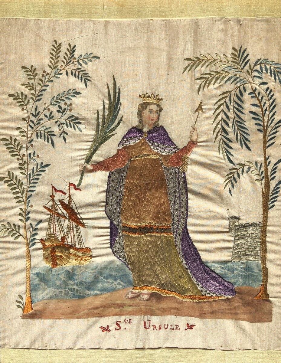 Silk Embroidery Work In Honor Of Saint Ursula, Brittany