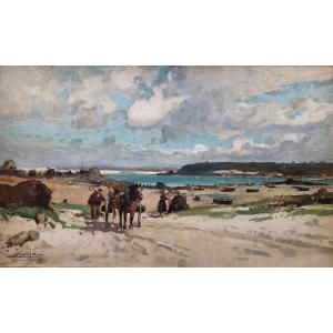 Seaweed On The Beach By Eugène Villon - Brittany