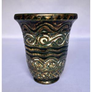 Goblet From The Rustic Armorican Series By René Quillivic - Manufacture Hb Quimper - Brittany