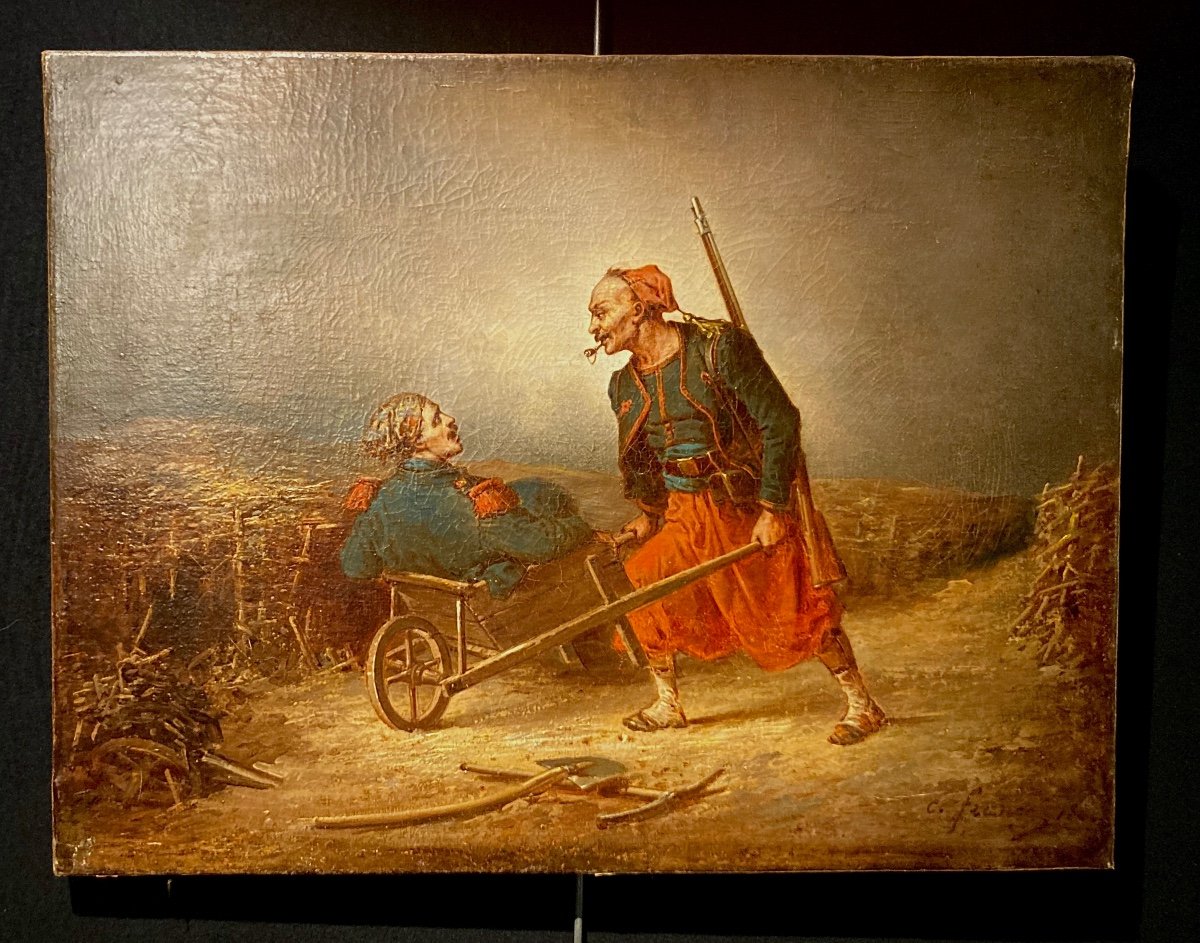 Painting Late XIXth Century The Zouaves