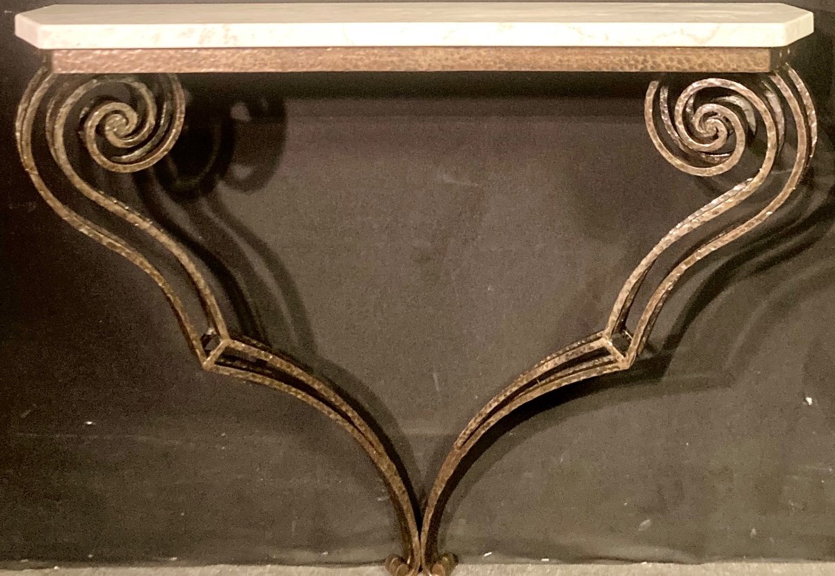 Art Deco Wrought Iron Console-photo-7