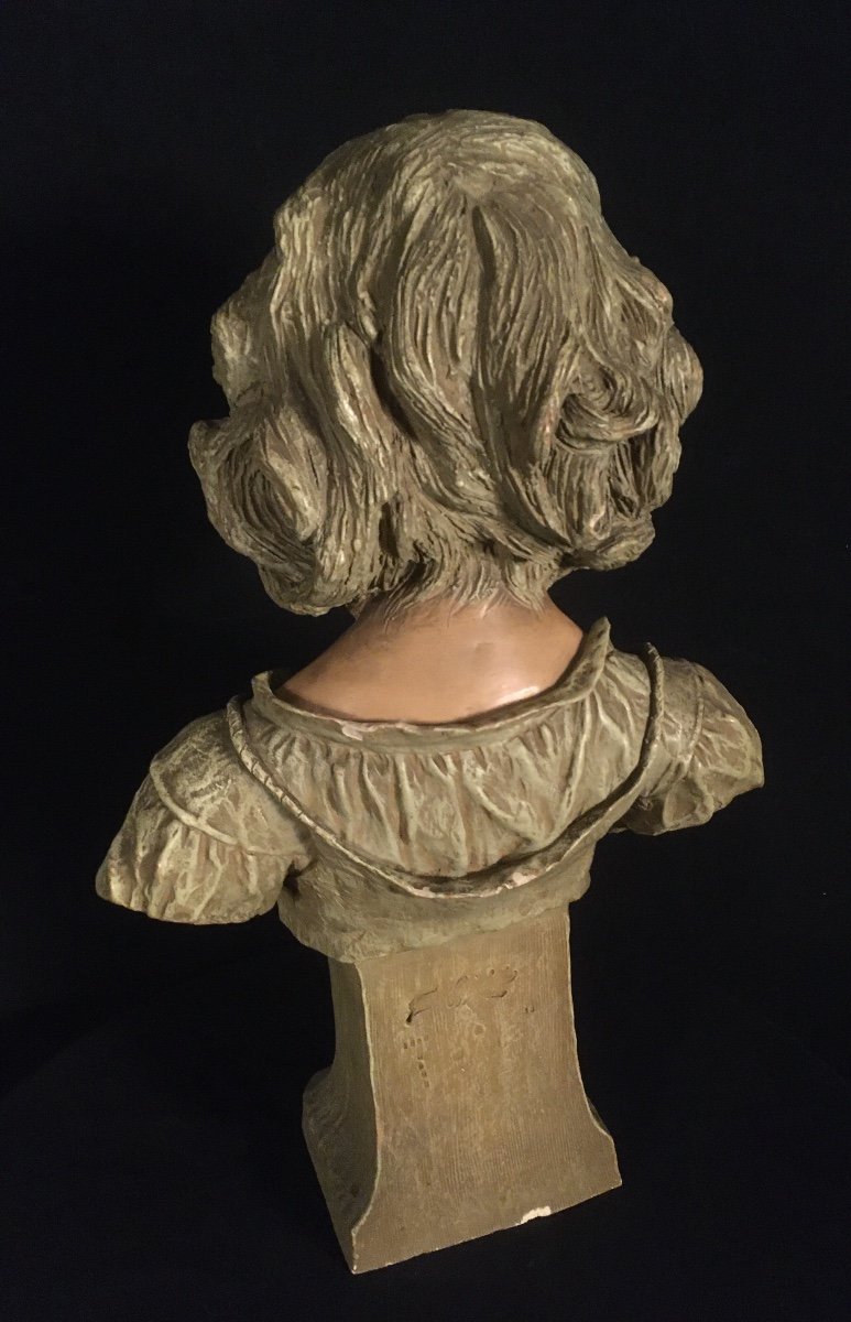 Large Bust Of Girl Friedrich Goldscheider-photo-3