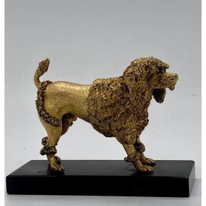 Gilded Bronze Poodle 