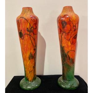 Pair Of Legras Vases