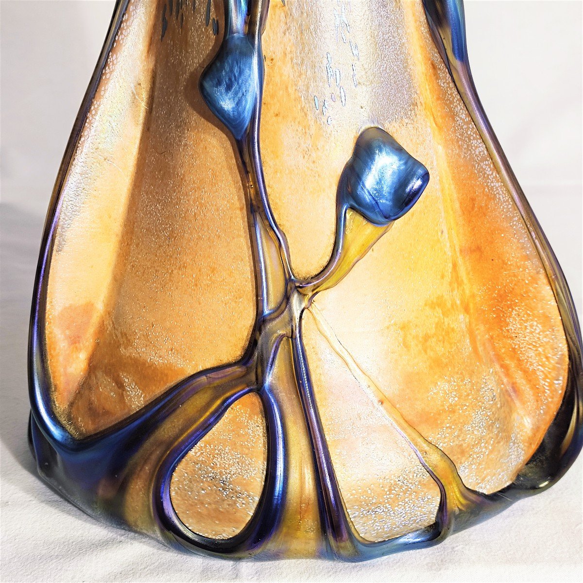 Long Neck Onion Vase, Signed By Michele Luzoro In Biot, 1990.-photo-4