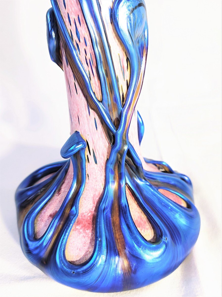 Michele Luzoro Vase Oignon à Long Col Pâte De Verre Biot 1994-photo-1