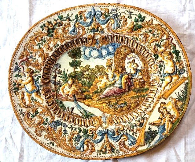 Plat Majolique Urbino XVIII ème , Hortense Schneider , Offenbach