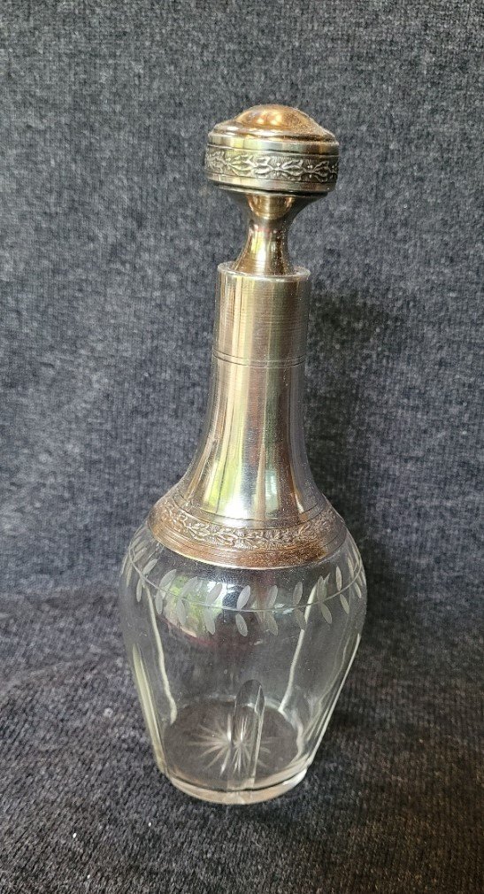 19th Century Minerva Crystal And Silver Bottle