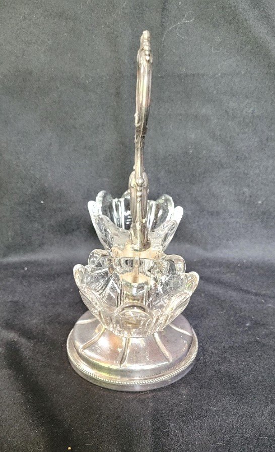 Double Saleron Silver Minerva And Crystal 19th-photo-1