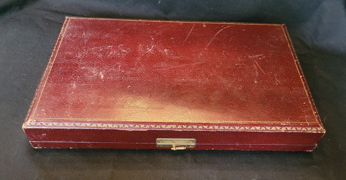 Emile Puiforcat: Silver-filled Service Cutlery Box, 19th Century-photo-3