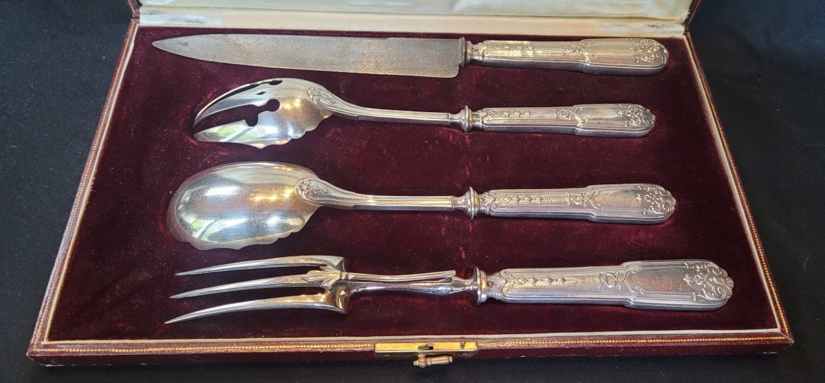 Emile Puiforcat: Silver-filled Service Cutlery Box, 19th Century