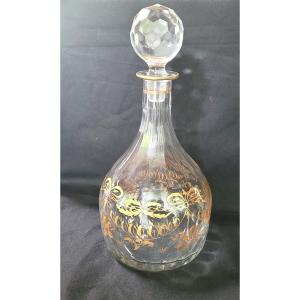 Baccarat: Large Magnum Decanter Carafe, Gold Crystal 19th Century