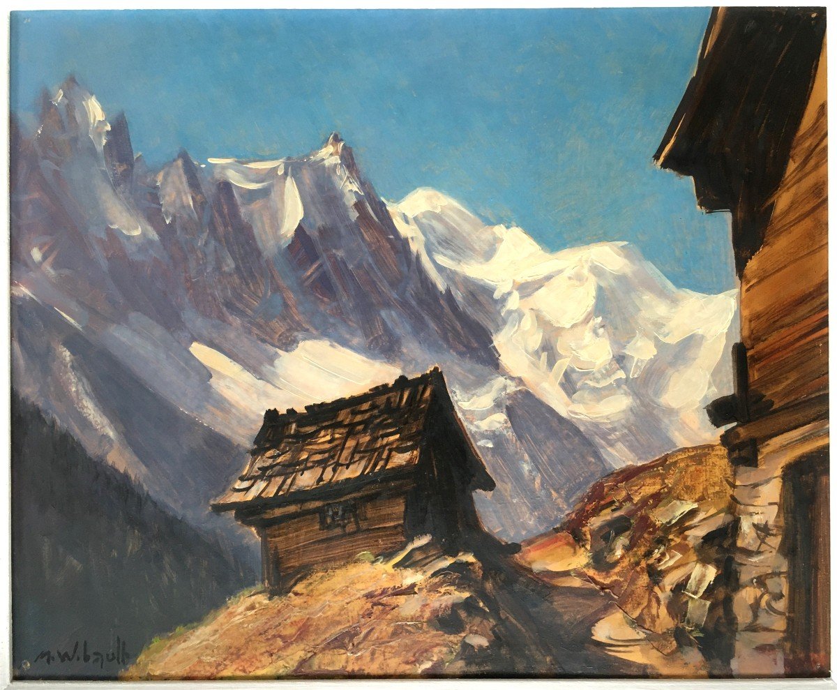 Painting Marcel Wibault Mountain Painter Mont Blanc