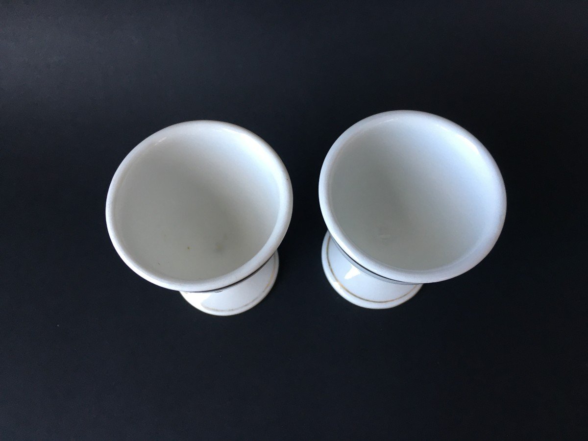 Pair Of Old Paris Porcelain Egg Cups 19th-photo-1
