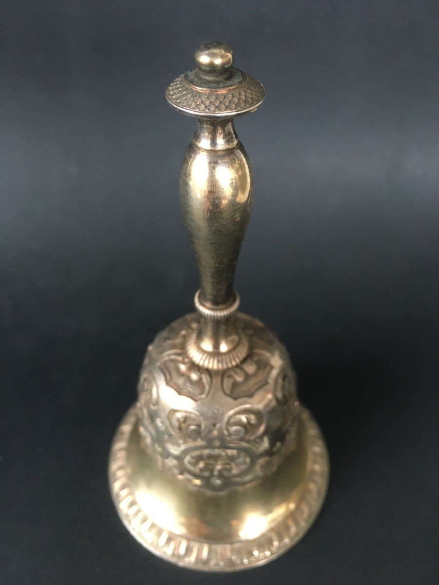 Rare Silver Table Bell Minerva Hallmark 19th Century-photo-3