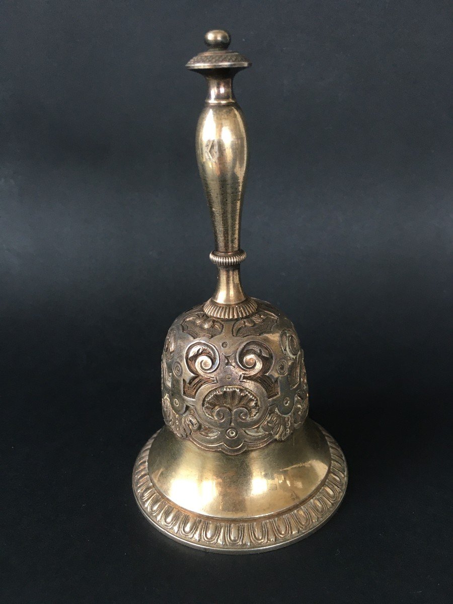 Rare Silver Table Bell Minerva Hallmark 19th Century-photo-4