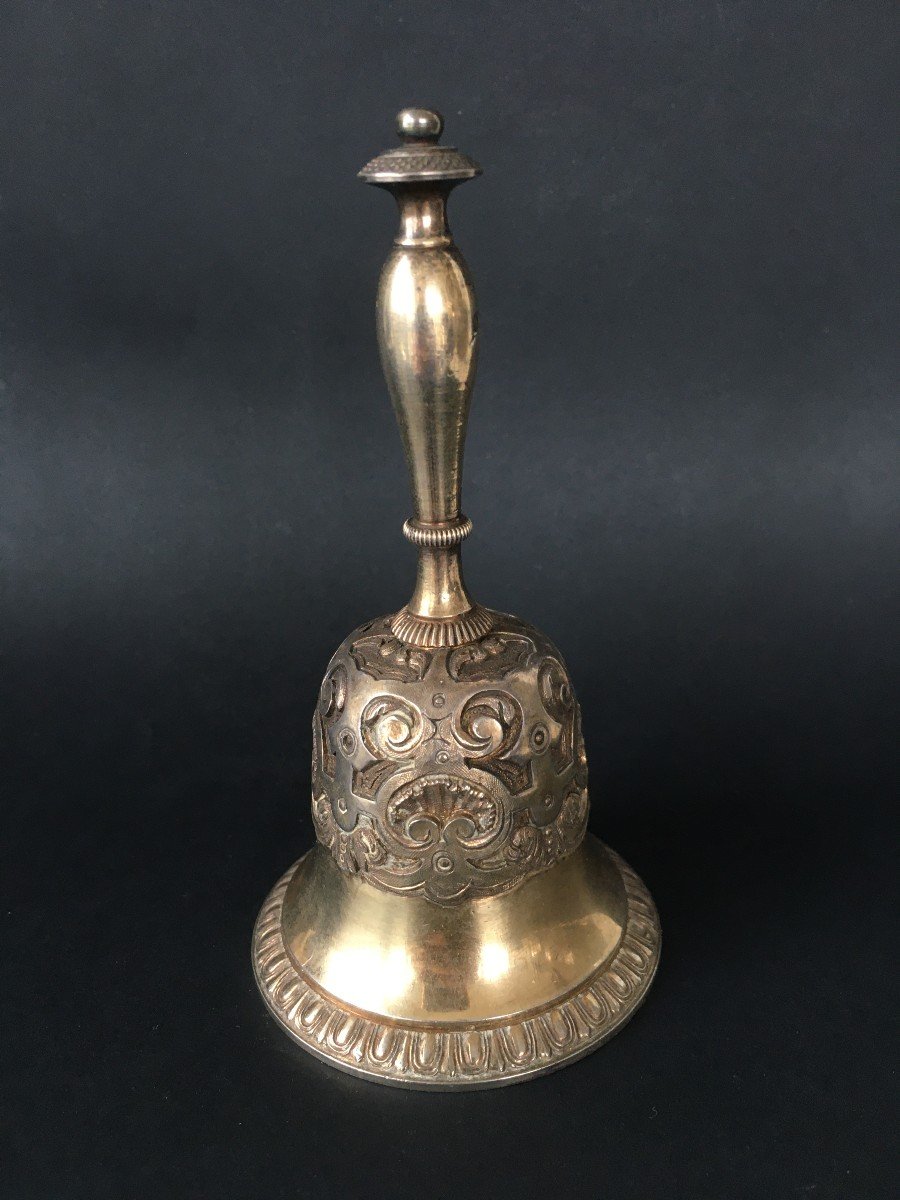 Rare Silver Table Bell Minerva Hallmark 19th Century-photo-1