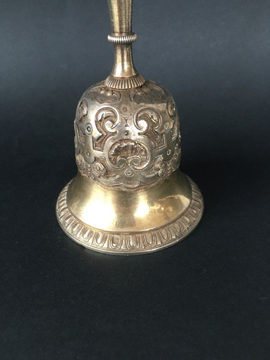 Rare Silver Table Bell Minerva Hallmark 19th Century-photo-3