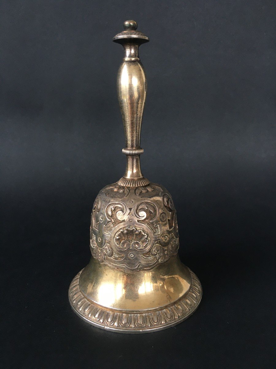 Rare Silver Table Bell Minerva Hallmark 19th Century