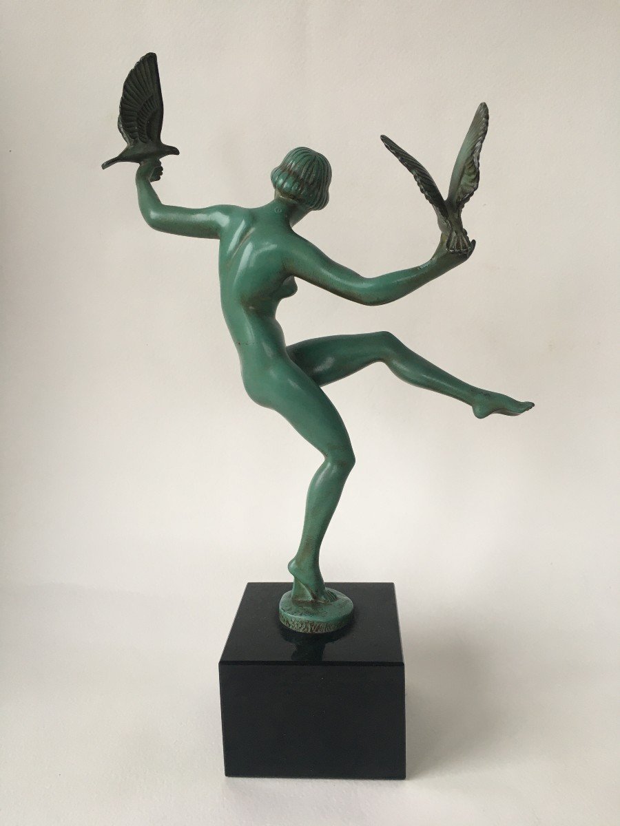 Art Deco Statue Signed Briand Ateliers Max Le Verrier-photo-3