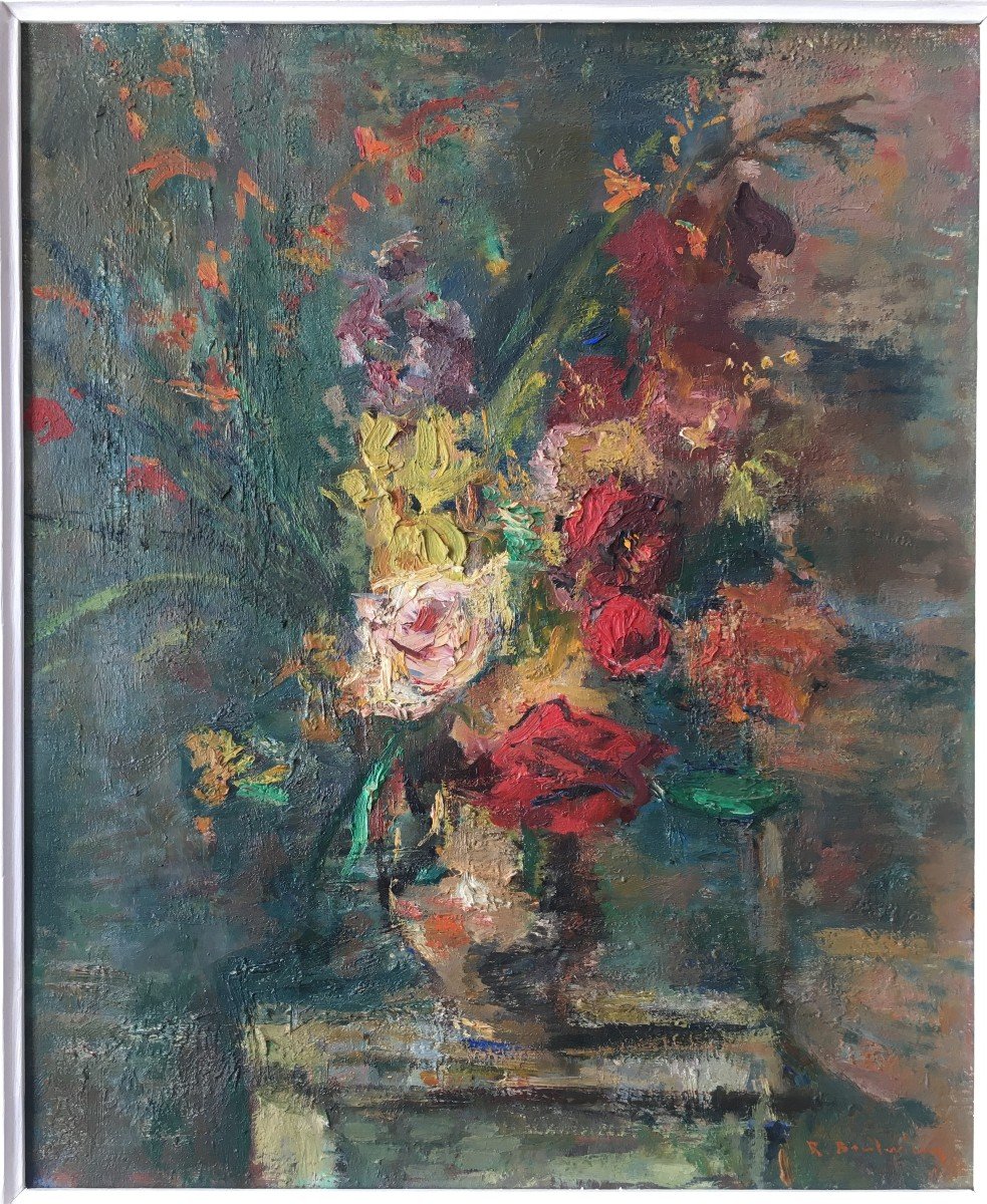 Flowers Painting By Robert Breitwieser Alsatian Painter Alsace-photo-2