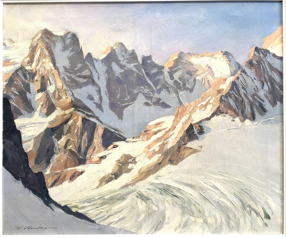 Tableau Peinture De Montagne Albert Boulanger Le Mont Pelvoux (contencin Wibault)-photo-2