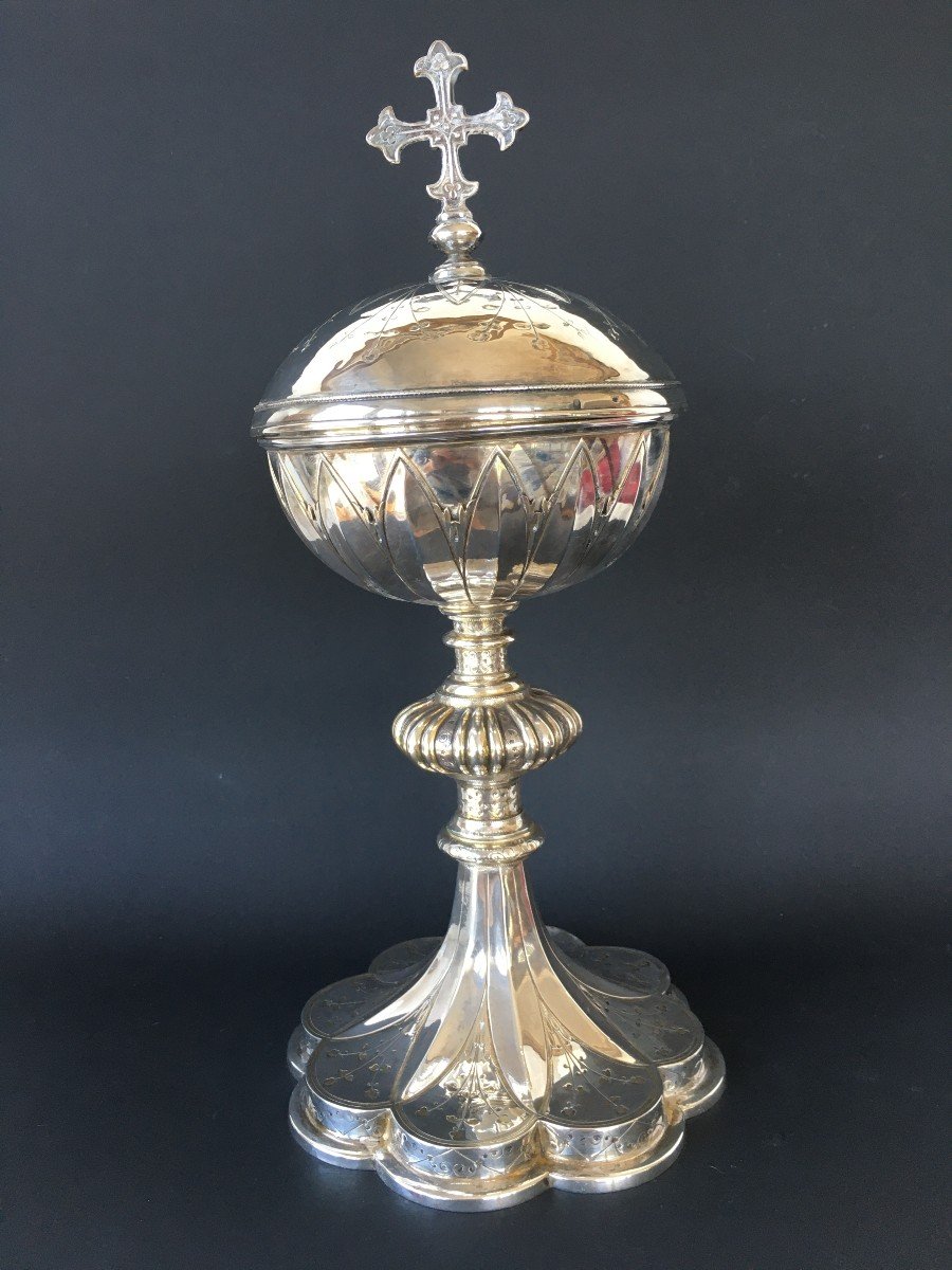 Silver Chalice Ciborium Hallmark Minerva Goldsmith Armand Caillat-photo-3