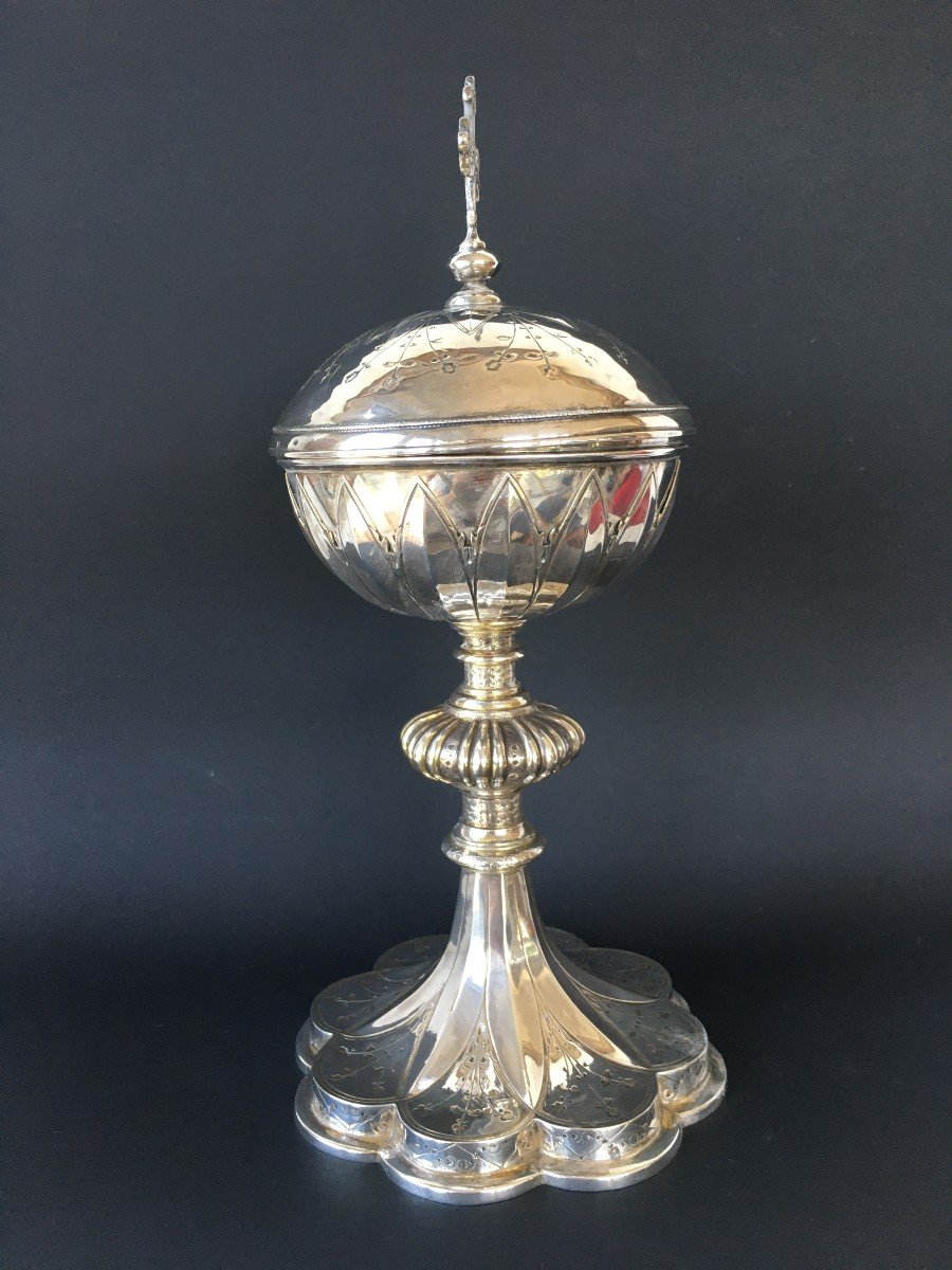 Silver Chalice Ciborium Hallmark Minerva Goldsmith Armand Caillat-photo-4