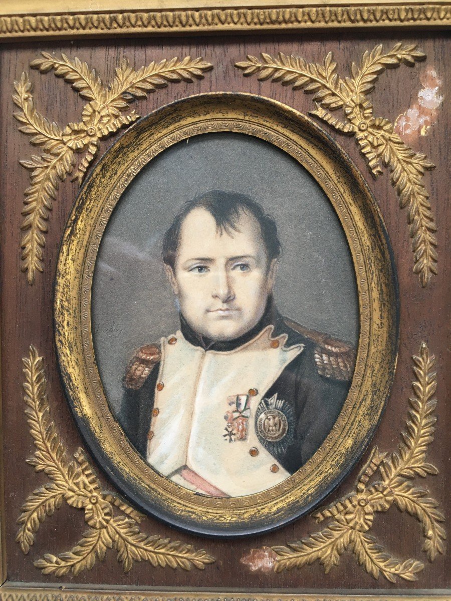 Miniature Portrait De Napoléon Signée-photo-2