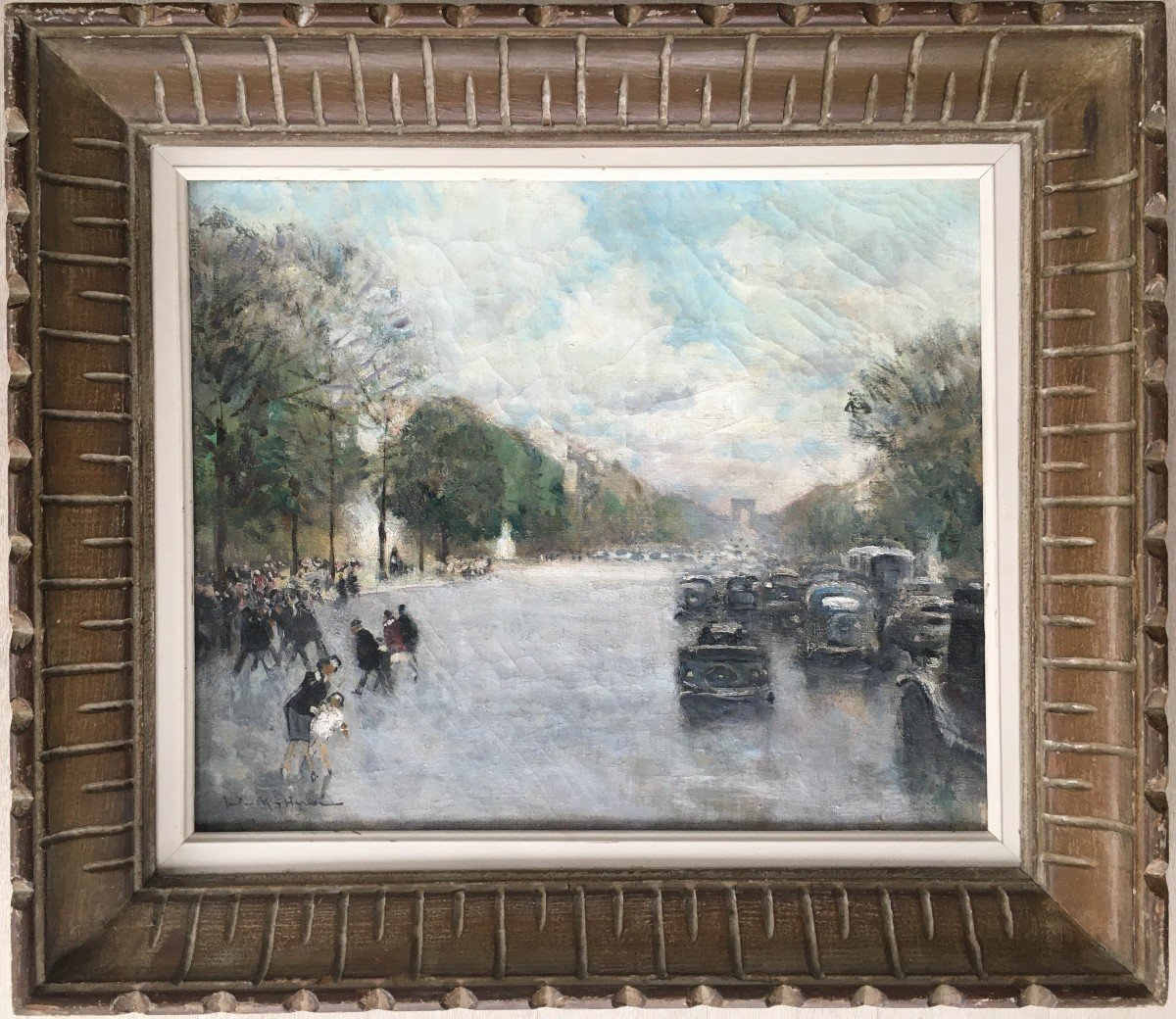 Tableau Peinture Jules René Herve Les Champs Elysées-photo-2