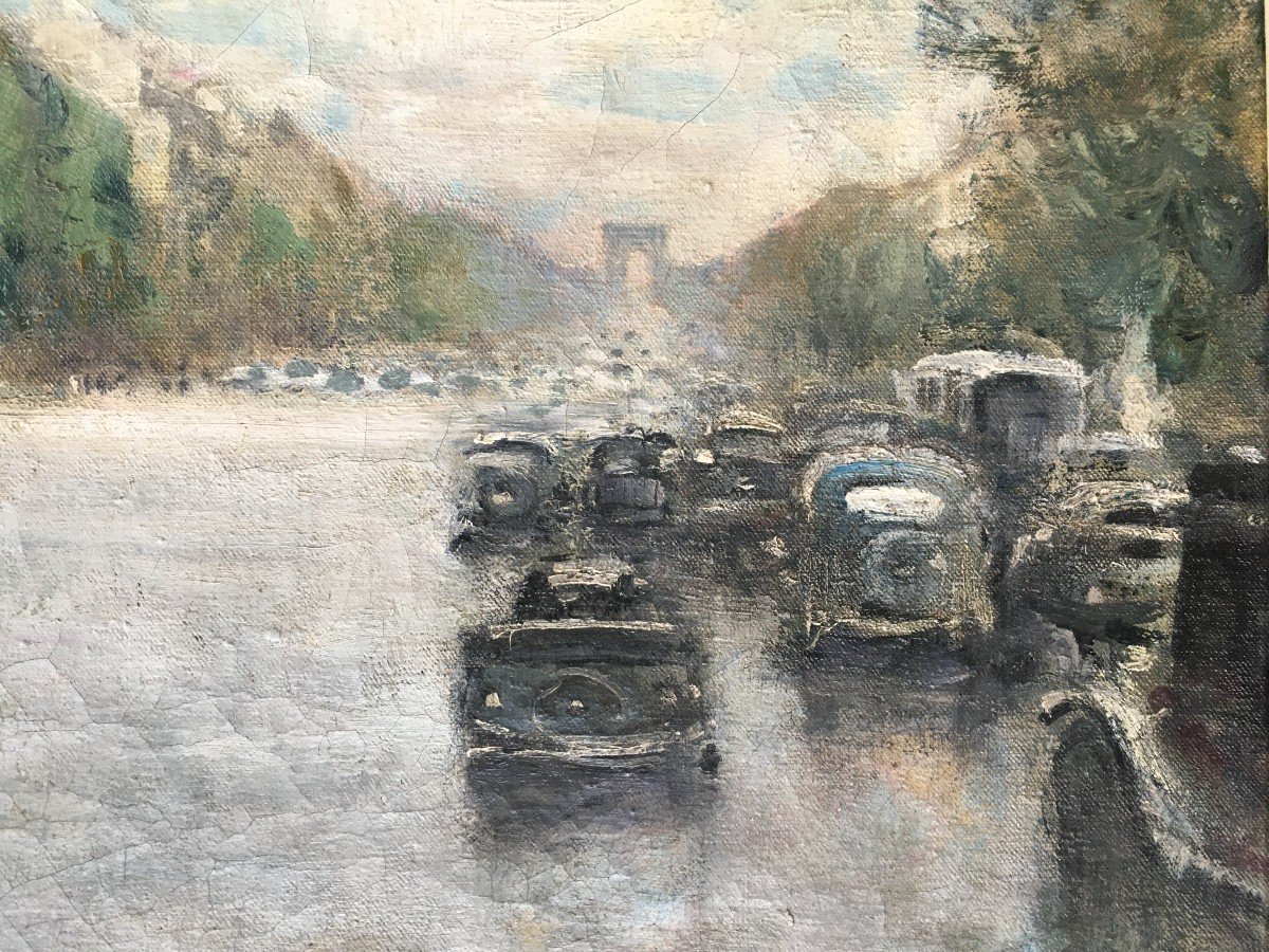 Painting By Jules René Herve The Champs Elysées-photo-4