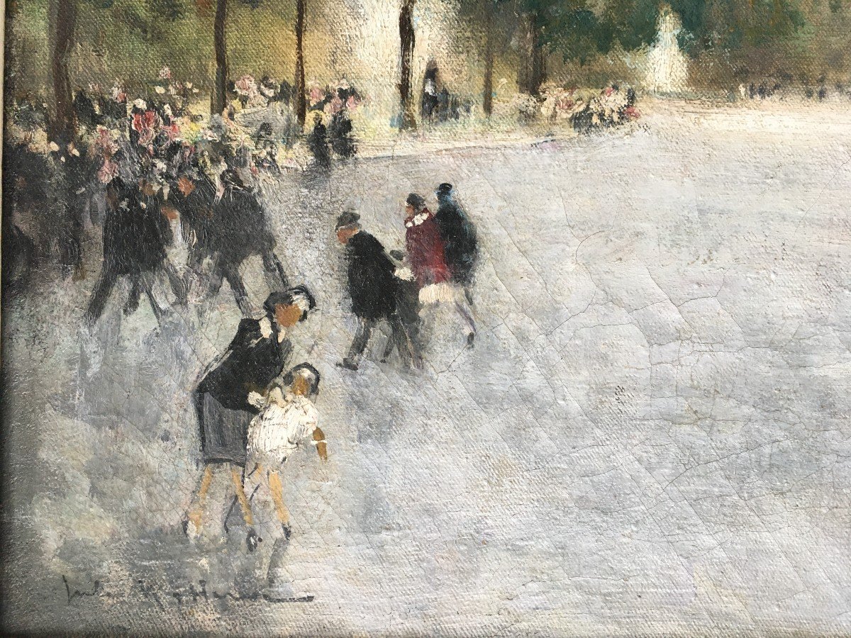 Tableau Peinture Jules René Herve Les Champs Elysées-photo-1