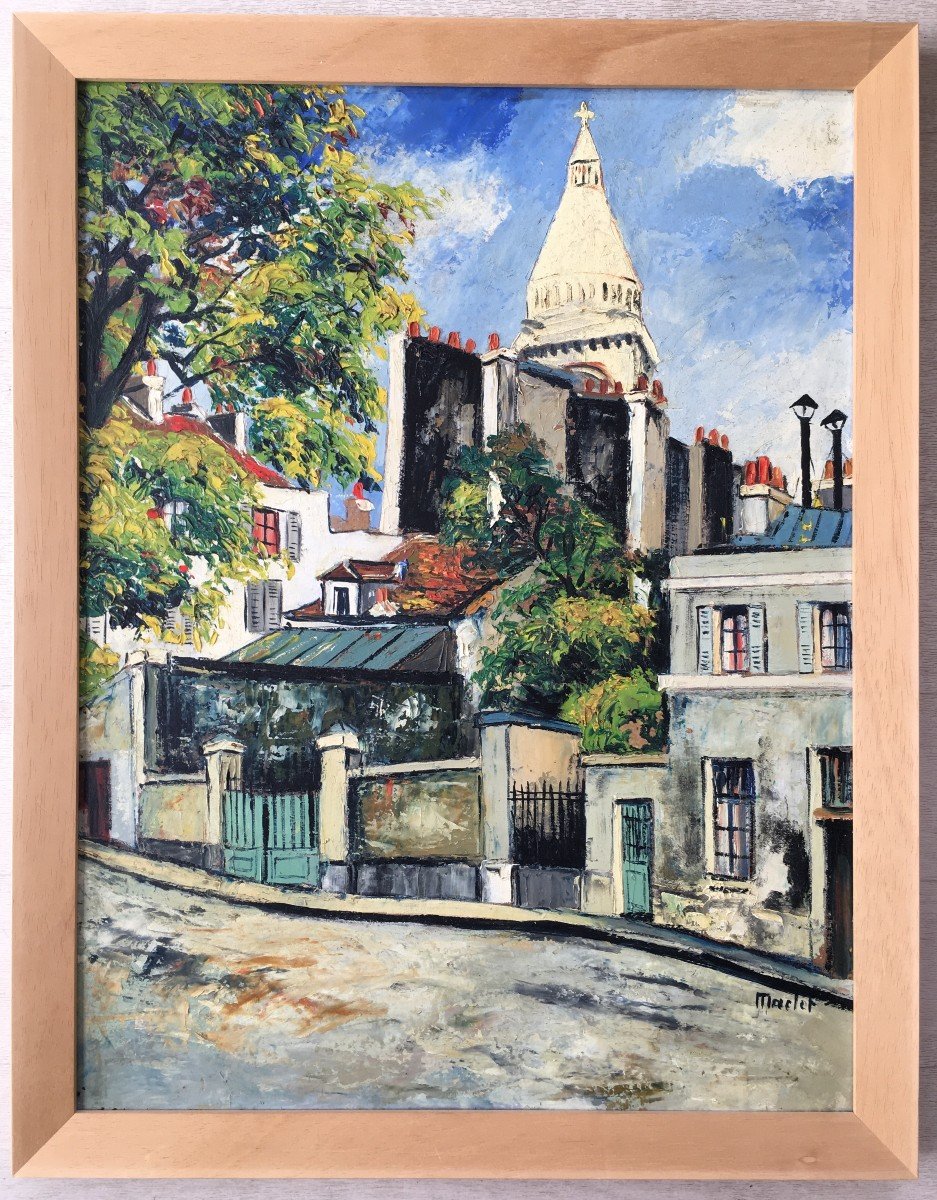 Very Beautiful Painting Of Montmartre By Elisée Maclet 1881-1962 School Of Paris-photo-2