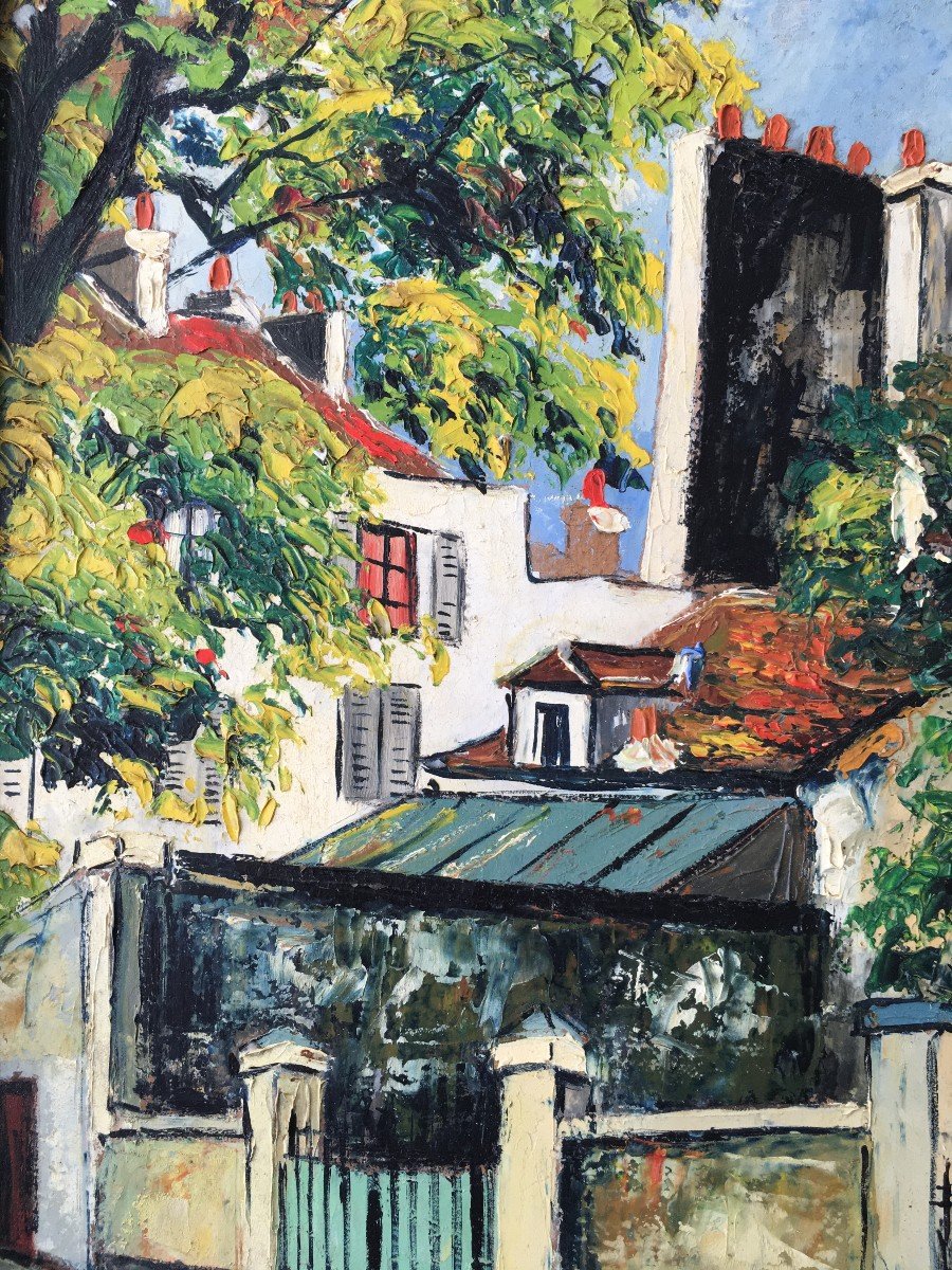 Very Beautiful Painting Of Montmartre By Elisée Maclet 1881-1962 School Of Paris-photo-4