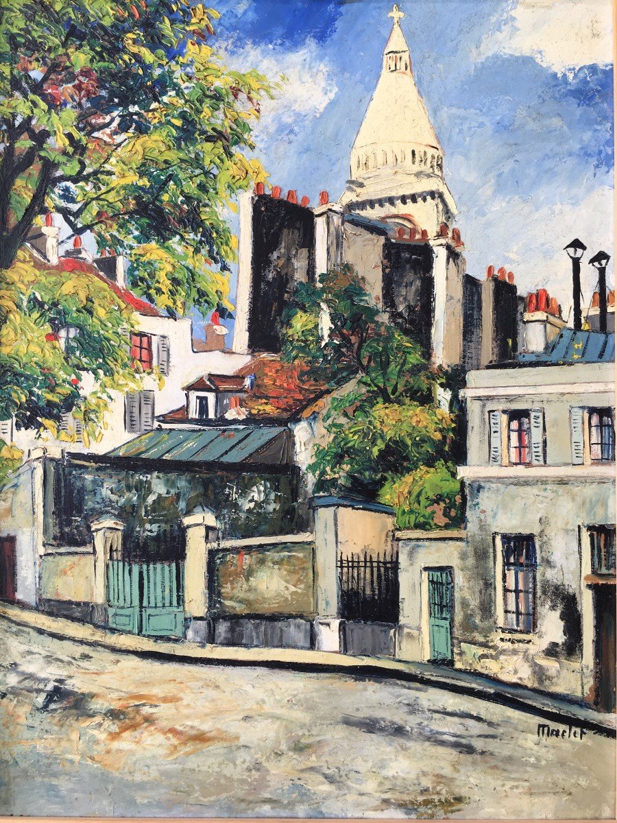 Very Beautiful Painting Of Montmartre By Elisée Maclet 1881-1962 School Of Paris