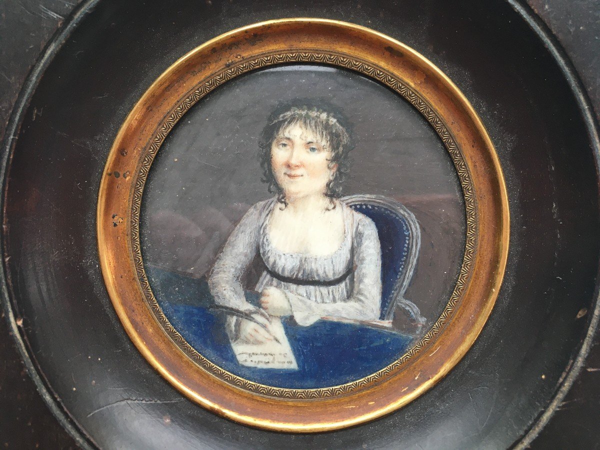 Miniature Portrait De Femme époque Empire Nominatif