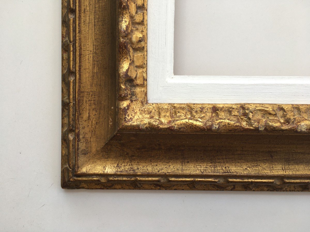 Golden Frame With Reverse Profile 5f Format For 35x27cm Painting-photo-2