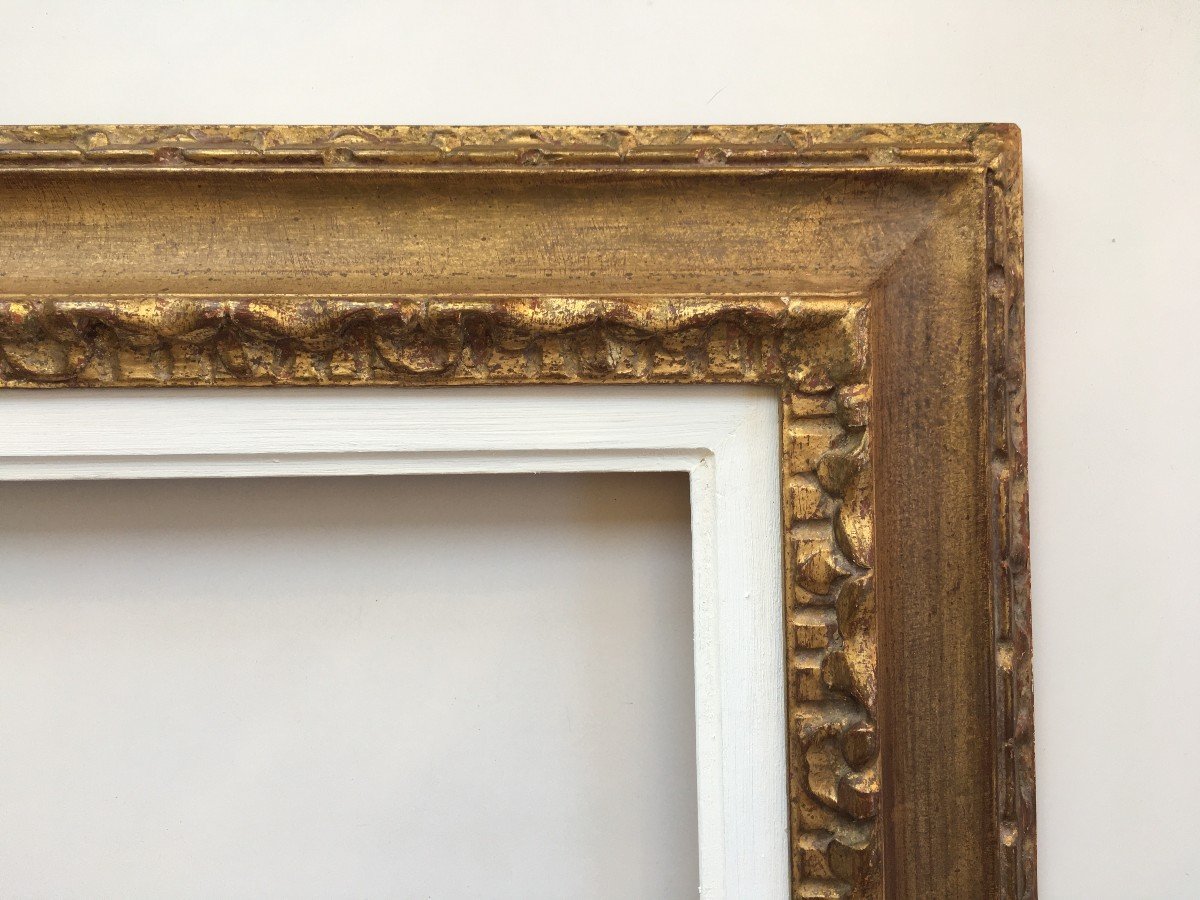 Golden Frame With Reverse Profile 5f Format For 35x27cm Painting-photo-4