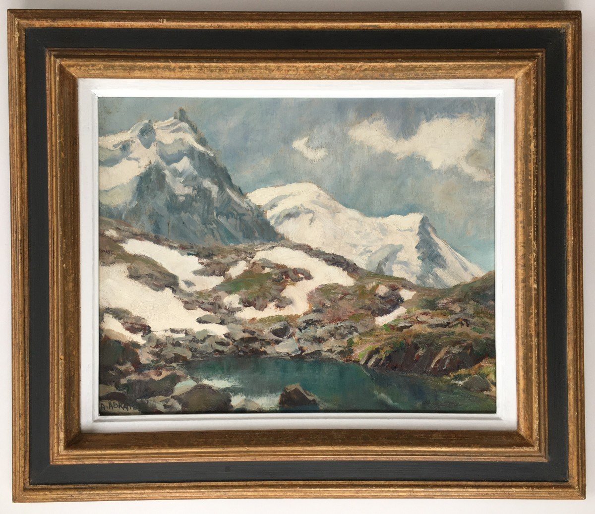 Tableau De Montagne Par Ange Abrate  - l'aiguille Du Midi (contencin Wibault..)