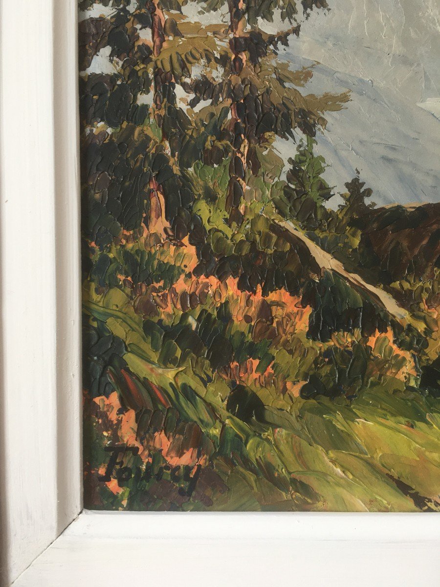 Mountain Table By Jacques Fourcy 1906-1990 Painter From Savoy (contencin Wibault)-photo-4