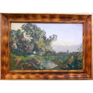 Grand Et Superbe Tableau Peinture Eugène Brouillard Peintre Lyonnais 