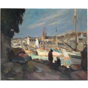 Painting Painting Emile Simon Breton Painter Brittany View Of Douarnenez