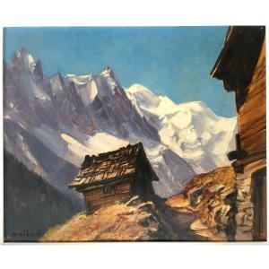 Tableau Marcel Wibault Peintre De Montagne  Le Mont Blanc