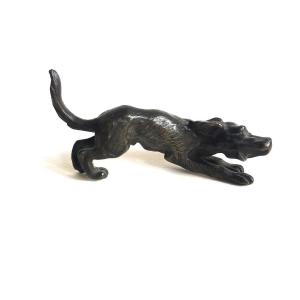 Chien Bronze De Vienne XIXème