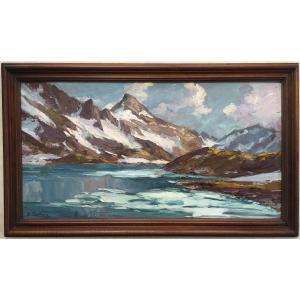 Albert Doran Mountain Painting Table Lake Cos (wibault Contencin)